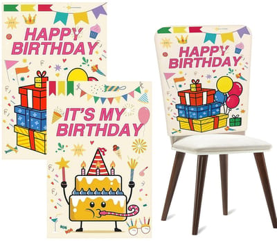 Dailygoods- Stoelhoezen 2 Stuks - Herbruikbaar - Wasbaar - Feestdecoratie - Eetkamerstoelen - 40 x 56 cm - Hoogwaardig Materiaal