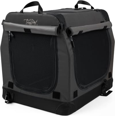 Lichte opvouwbare hondenbox met aluminium frame - grijs, 50x35x35 cm