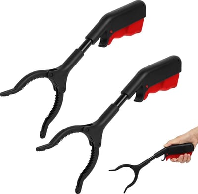 Grijper met magneet - 2 Stuks - Opvouwbare grijptang - Draaibare kop afval grijper - Lange levensduur grijparm - Grijphulp van aluminium - Handgrip - Grijpstok - Voor senioren - Afvalgrijper - Voor van sleutels, flessen, schalen, hoeden - Zwart