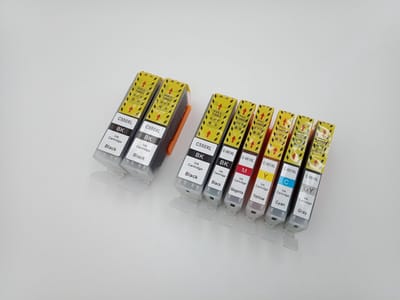 KATRIZ® huismerk inkt voor Canon 3X PGI550XLBK + 1X CLI551XLBK + 1X CLI551XL Cyaan + 1X CLI551XL Magenta + 1X CLI551XL Geel + 1x CLI551Grijs (8stuks)  - Met chip