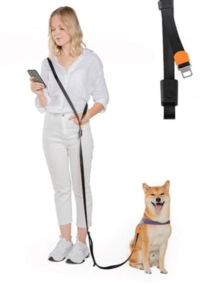 3-in-1 Handsfree Hondenriem - Verstelbare Crossbody Hondenriem voor Wandelen en Joggen