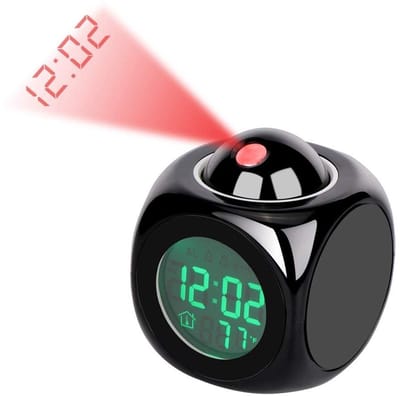 Dailygoody - LED-projector - Digitale Temperatuurweergave - Multifunctionele Wekker - Compact Formaat - Spraakfunctie - Geschikt voor Binnengebruik