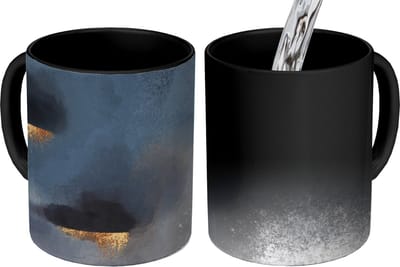 Magische Mok - Foto op Warmte Mokken - Koffiemok - Wolken - Gold - Abstract - Magic Mok - Beker - 350 ML - Theemok