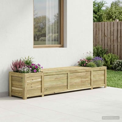 vidaXL - Tuinbank - met - opbergruimte - en - plantenbak - 193,5 - x - 40 - x - 41 - cm