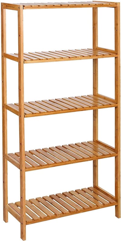 Badkamerkast - met 5 schappen - 60x26x130 cm - bamboekast