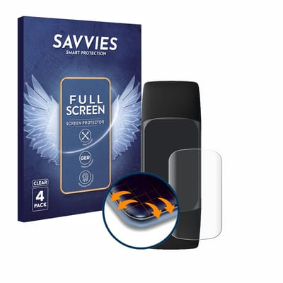 Savvies - Screenprotector voor Fitbit Charge 5 - Folie Beschermfolie transparant volledig dekking 4 Stuks