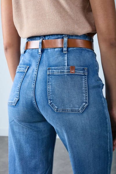 Broek Toxik3 hoge taille inclusief riem straight fit light jeans