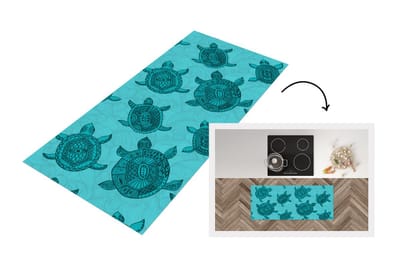 Keukenloper - Loper keuken - Schildpad - Patronen - Indonesië - 120x50 cm - Keukenloper vinyl