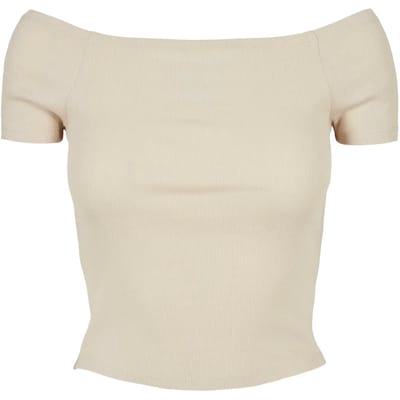 Urban Classics - Rib Off shoulder top - XS - Groen