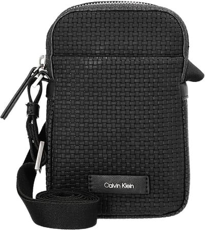 Calvin Klein Embossed Wovan - Schoudertas 17 cm (black)