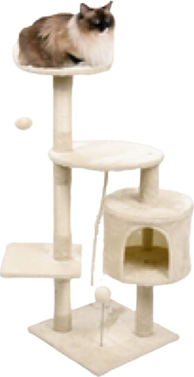 Topmast Krabpaal - klimpaal - Kattenpaal - Montreal - Beige - 40 x 40 x 112 cm