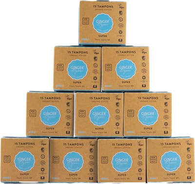 Ginger Organic - Tampons - Super - Ultrazacht - Veiligheidssysteem - Luxe ontwerp