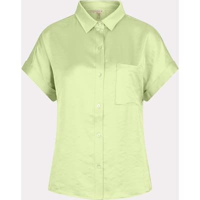 EsQualo Blouse S/slve Pocket Satin Look Apple Green Größe: 34 | Business hemden Outlet | Damen | Grün