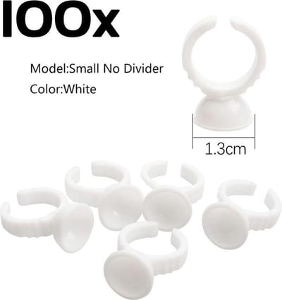 DW4Trading Ring Permanente Make-up - 100 Stuks - Wit - Enkel