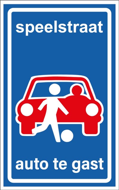 Speelstraat bord - kunststof - L53e 400 x 250 mm