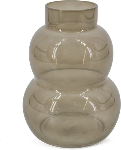 HomeBound by KY | Glazen vaas grijs | glazen vaas | 15x15x20cm | stijlvolle vaas
