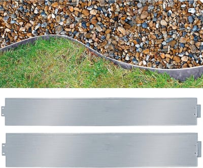 Lawn edge metal 10m bed housing galvanized 100x15cm bed grand cutting edge metal palisade as root blocking, profile edge