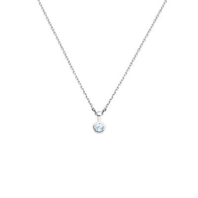 Collier Met Geboortesteen 41 + 4 Cm Zilver Gerhodineerd