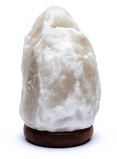Zoutlamp wit met snoer en LED lamp - ±16 cm - 20 cm