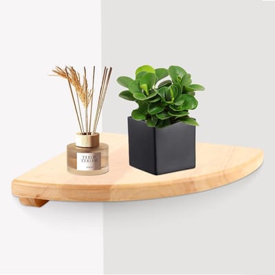 Houten Hoekplank van 18 cm voor de Muur - Stevige Eiken Plank voor Slaapkamer, Badkamer en Woonkamer met Stijlvolle Opslagoplossing