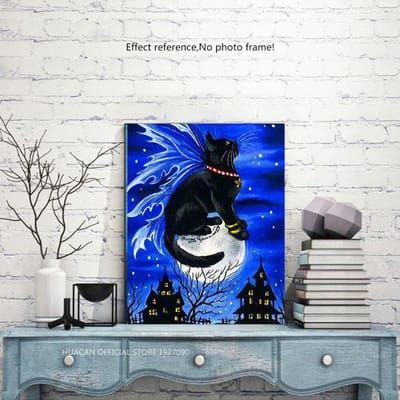 5d diamant schilderij volledige boor ronde dieren diamant borduurwerk verkoop kat mozaïek diamant foto 20X30 blue