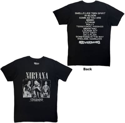 Nirvana - Nevermind Tracklist Heren Tshirt - M - Zwart