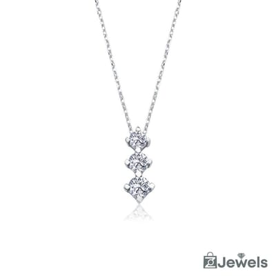 OZ Jewels – Mia Zirkonia Ketting – Verzilverd – Vrouwen – Verstelbare