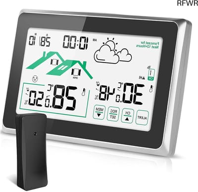 RFWR® Draadloos Weerstation met Buitensensor - Thermometer, Weersvoorspelling en Digitale Klok