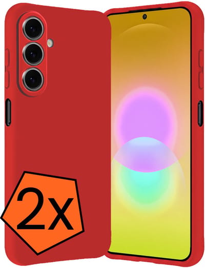 Hoes - 2 Stuks - Geschikt voor Samsung Galaxy A27 - Sterk & Shockproof - Case Siliconen - Back Cover - Telefoon Hoes - Rood