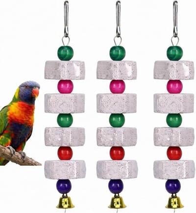 Set van 3 Natuurlijke, Niet-Toxische Vogel Knaagspeeltjes voor Papegaaien en Parkieten