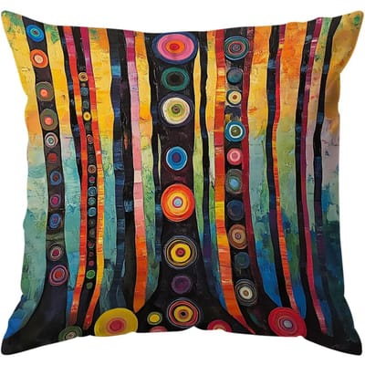 Abstracte Bloemen Kussenhoes Bedrukt Polyester 45X45Cm Sierkussenhoes Decoratieve Bankkussenhoes Huisdecoratie Peach skin 18*18(CM)-1Pcs