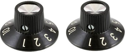 Allparts PK0145023 versterkerknoppen zwart - 2 stuks voor Fender-geluidssystemen