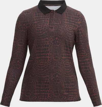Röhnisch Sia Poloshirt - Brown Crocco - Maat L