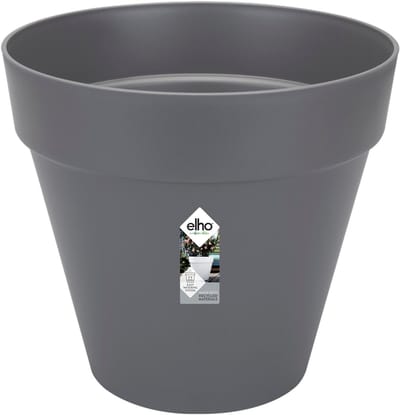 Elho Loft Urban Rond 60 - Grote Bloempot voor Buiten - Waterreservoir - 100% Gerecycled Plastic - Ø 58.0 x H 54.0 cm - Antraciet