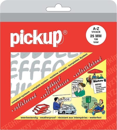 Pickup plakletters boekje Vivace zilver - 25 mm