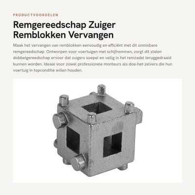 Dailygoods - Remgereedschap Zuiger - Remblokken Vervangen - Stalen Adapter - Schijfremmen - Dobbelgereedschap - Terugdraai Gereedschap - Geschikt voor...