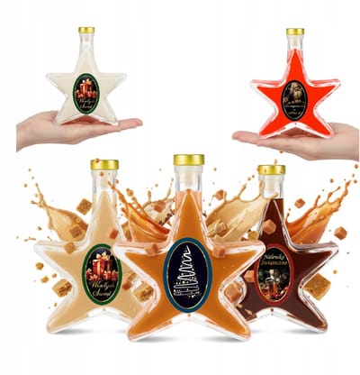 Bimberek - Stervormige Fles - 200 ml - Handgemaakt - Decoratief - Kerstthema
