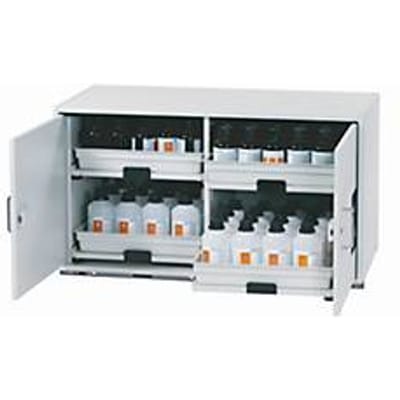 Zuur- en alkalibasiskast asecos SL-CLASSIC-UB, vleugeldeuren, front lichtgrijs, B 1100 x D 570 x H 600 mm
