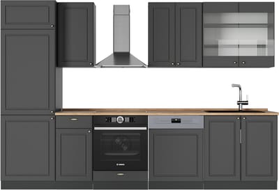 Vicco Fame-Line Complete keukeneenheid – 300 cm, WB Eik Anthrazit-Gold Landhaus