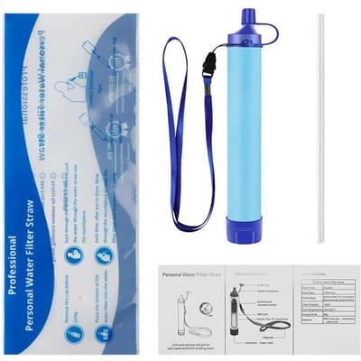 1500L Outdoor Persoonlijk Waterfilter Draagbare Waterzuiveraar Survival Stro Ultra-Licht 0.01 Micron 4-Staps Filtersysteem