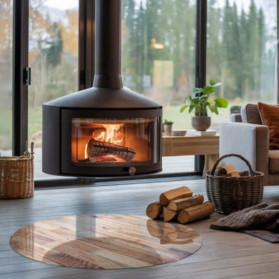 Coloray Vloerplaat Houtkachel - Onderplaat Kachel - 100 cm x 100 cm - Houtkachel Vloerplaat - Bruin Vloerplaat Kachel - Onderplaat Voor Houtkachel - Vloerplaat voor Houtkachel - Vloerplaat Open Haard - Verwarmingsaccessoires