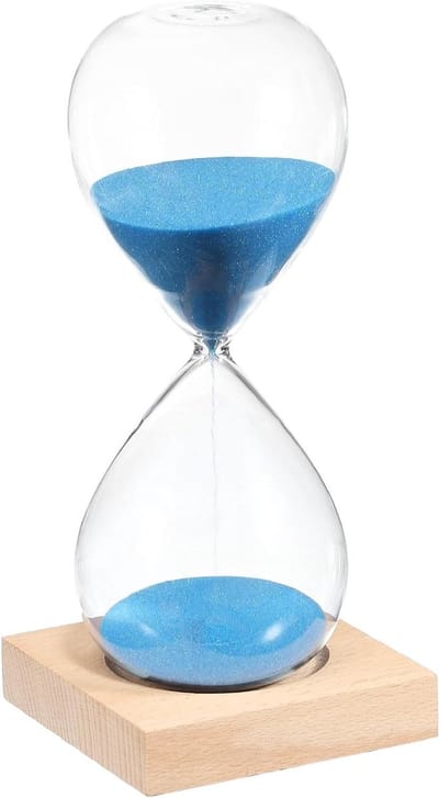 Zandloper Timer - Zandklok Uurwerk - Tijd Beheer - Massief Houten Basis - 30 Minuten - Blauw