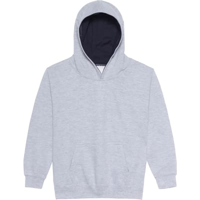 Just Hoods Kids´ Varsity Hoodie JH003K - HEATHER GREY/FRENCH NAVY - 9/11 (L)