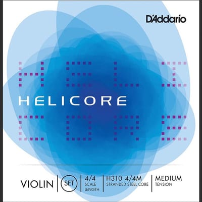 D'Addario H310-44M violin string set 4/4, medium, with tin-plated high-carbon plain steel E-1 string