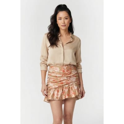 IRO Paris Junia Coral/gold Size: XS | Mini Skirts Outlet | Dames | Goud