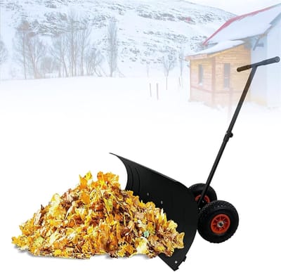 Sneeuwploeg Op Wielen - Sneeuwruimer Schuiver - Opritten Vegen - Verstelbaar Hoekblad - 74 Cm Werkbreedte - Zwart