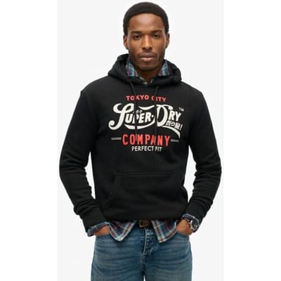Superdry - Perfect Fit Script hoodie - Heren - Hoodies
