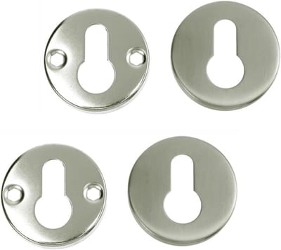 2-Pack Roestvrijstalen Keyhole Covers voor Deurenslotbescherming, Rond en Geschikt voor Standaard Europese Sloten
