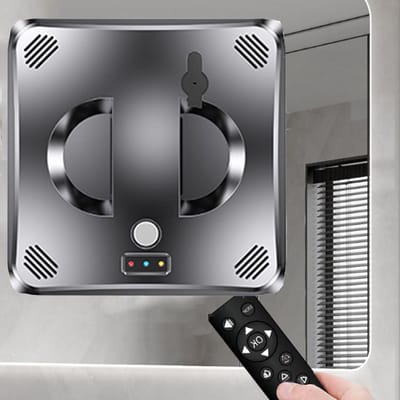 Raamreiniger Robot - Glasreiniger - Automatisch Ramen Wassen - Dubbele Watersproeier - 3000 PA Zuigkracht - Zwart