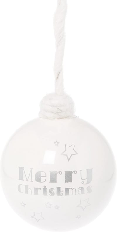 Riverdale Kerstbal Merry wit 10cm